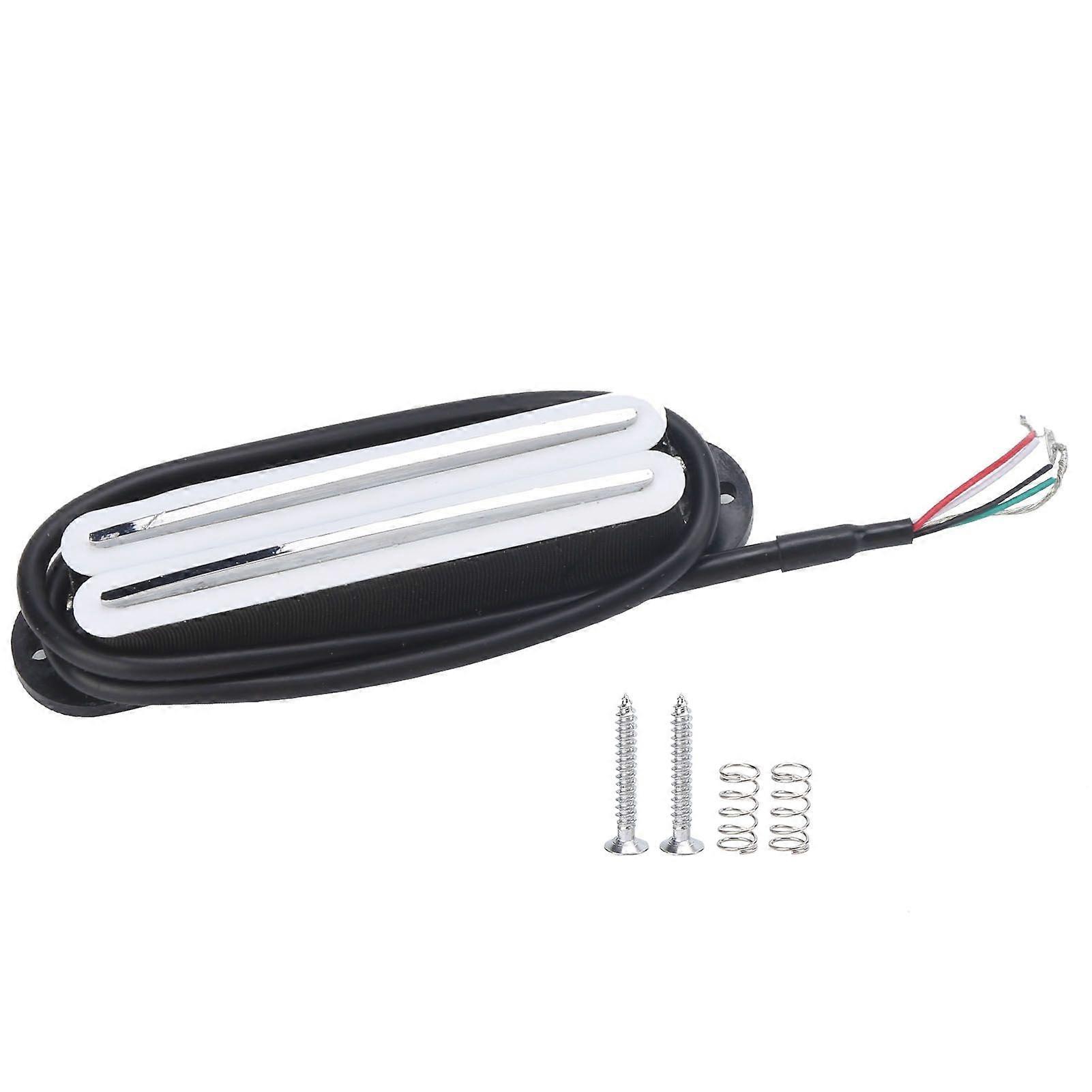 11K Dual Hot Rail Humbucker Pickup Ceramic Magnet ABS Electric Guitar AccessoriesWhite Silver Rail