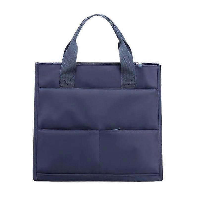 Men's Business Casual Briefcase Large Capacity Shoulder Sling Bag Laptop 15.6 Inch Multiple Compartments Deep Blue