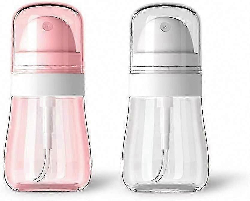 Mini Small Spray Bottles, Aerosol Fine Mist Curly Spray Bottle Empty 2 Pack/50ml( Pink and Transparent Color)