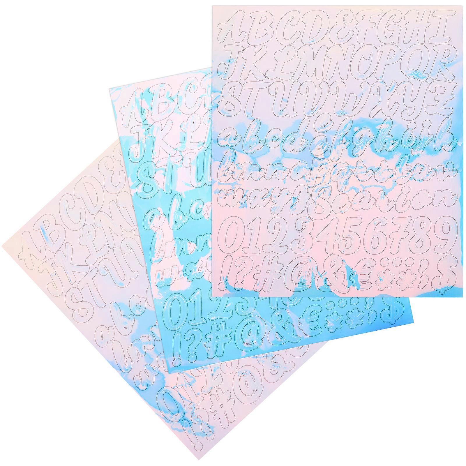Metallic Letter Stickers Mailbox Self Adhesive Stickers for Decoration 3 Sheets