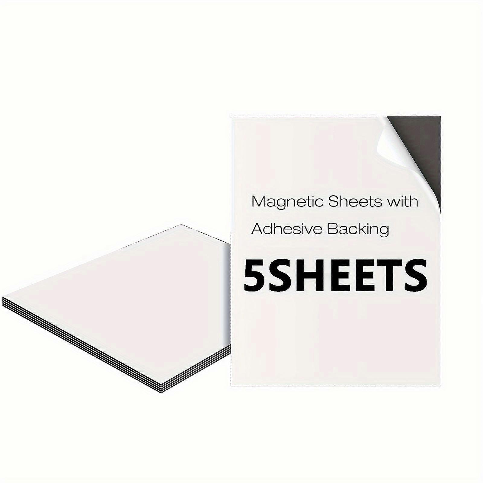 5 Pcs 3.5'' x 5'' Magnetic Sheets with Adhesive Backing Flexible Magnetic Adhesive Sheets Magnetic Contact Paper Peel and Sticker Magnets