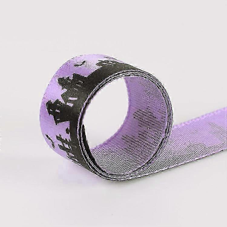 2 Rolls of Halloween Ghost Pattern Silk Ribbon for DIY Craft Projects and Gift Package Decor