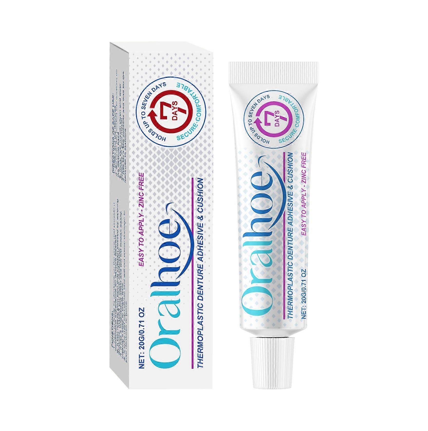 1pcs Thermoplastic Denture Adhesive, Zinc-Free Formula Long-Lasting Hold Up to 7 Days Secure Fit20g