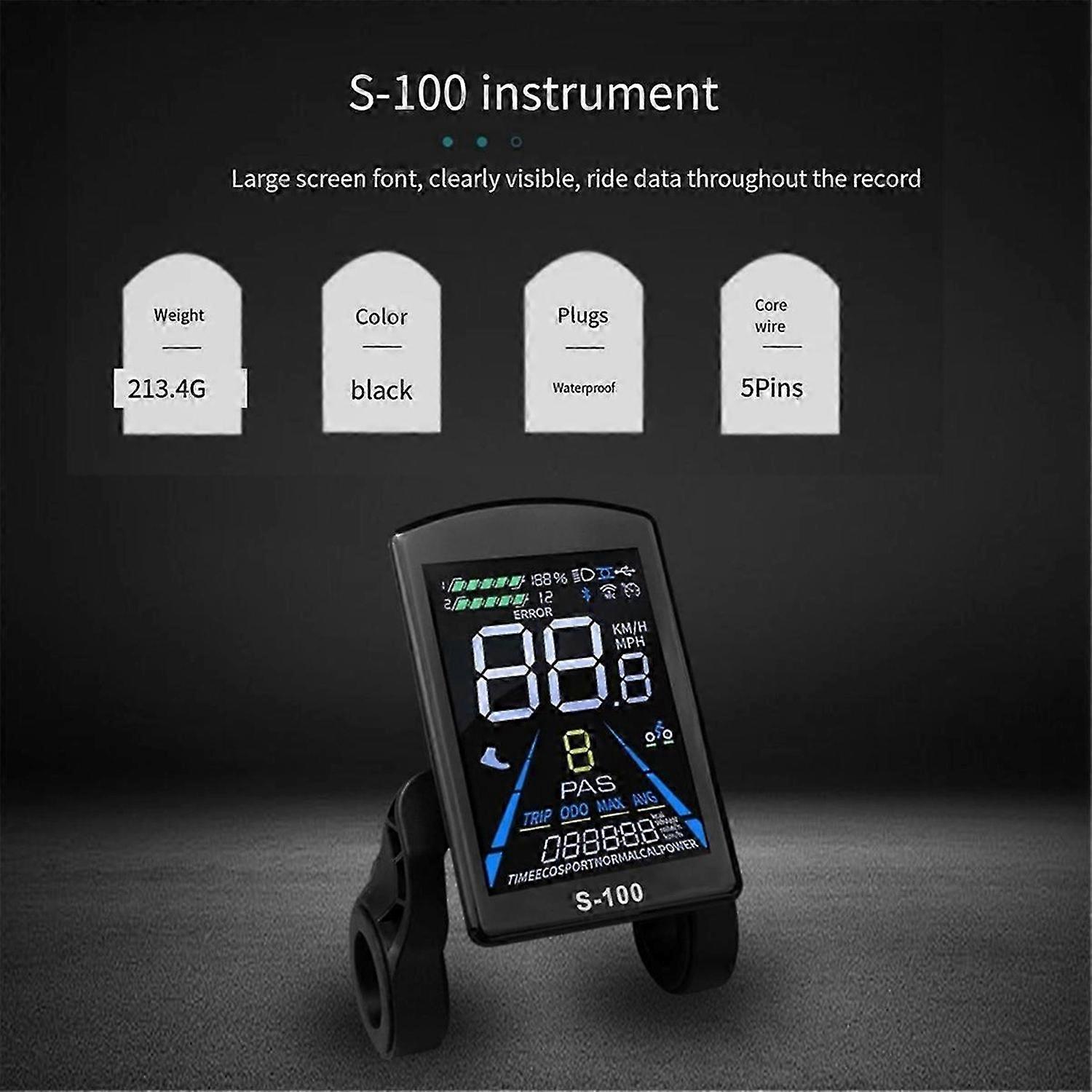 Electric Bicycle Display S-100 5pin Speedometer SM Connector