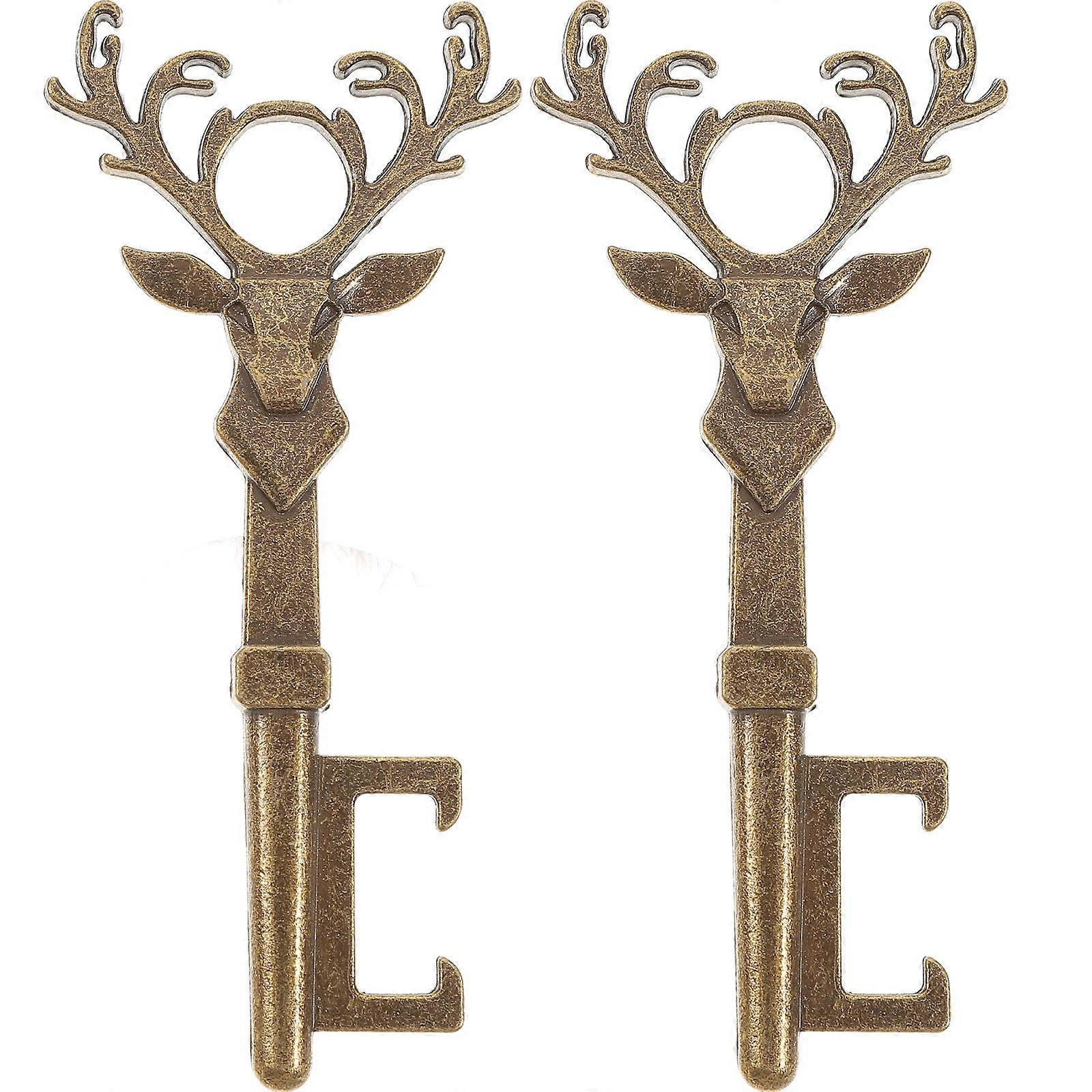 Deer Head Bottle Opener Bronze Style Portable Lifter for Removing Bottle Caps 2Pcs