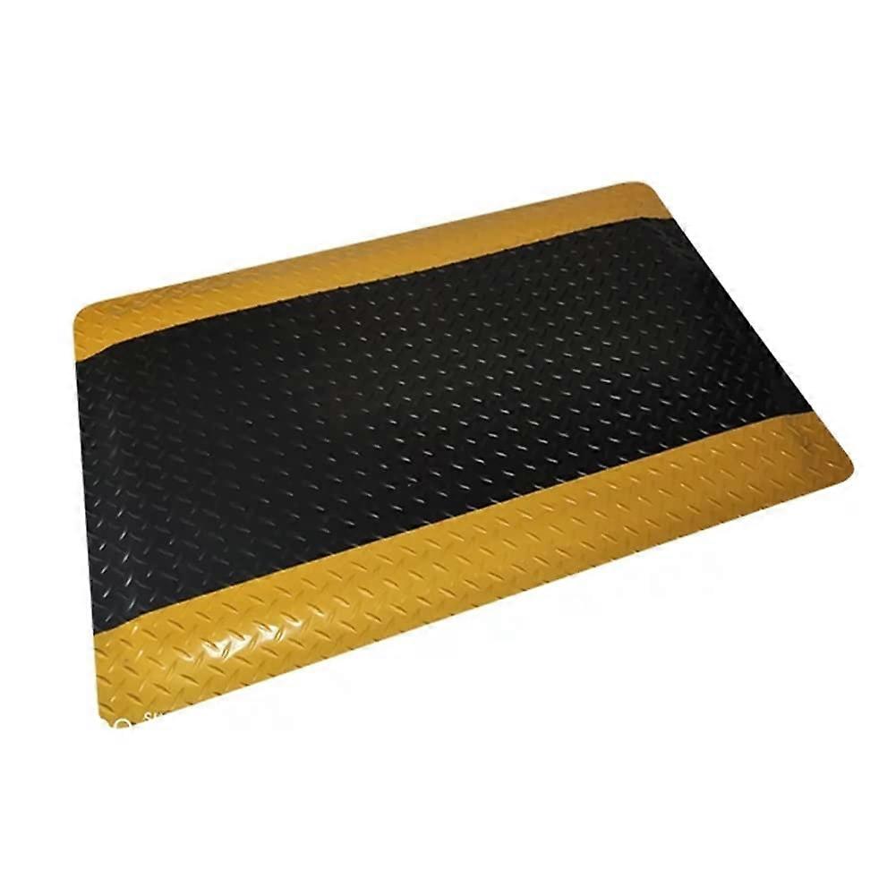 AntiFatigue Mat 20 Mm Thick Soft Sponge Ergonomic Non Slip Floor Mat Blue 120x120 Cm Yellow Border
