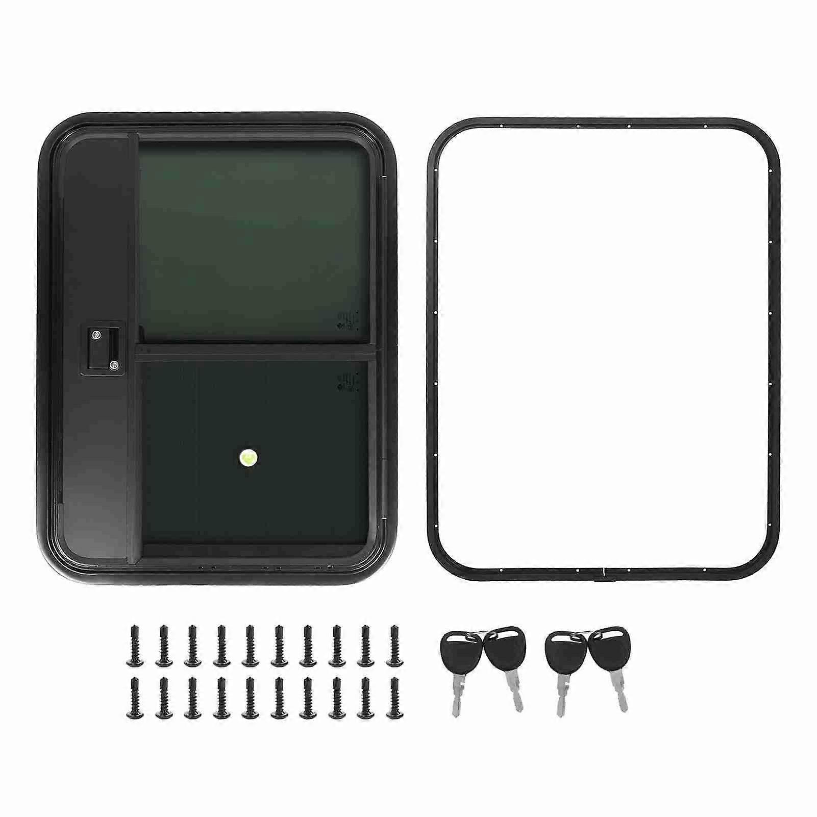 Camper Entrance Door with Slide Window UV Proof Heat Insulation Sealed Smooth Edge for RV Camper Trailer