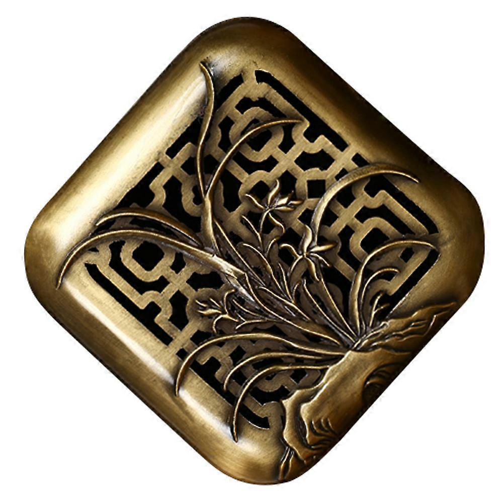 Golden Alloy Incense Burner with Lid for Decoration 2Pcs