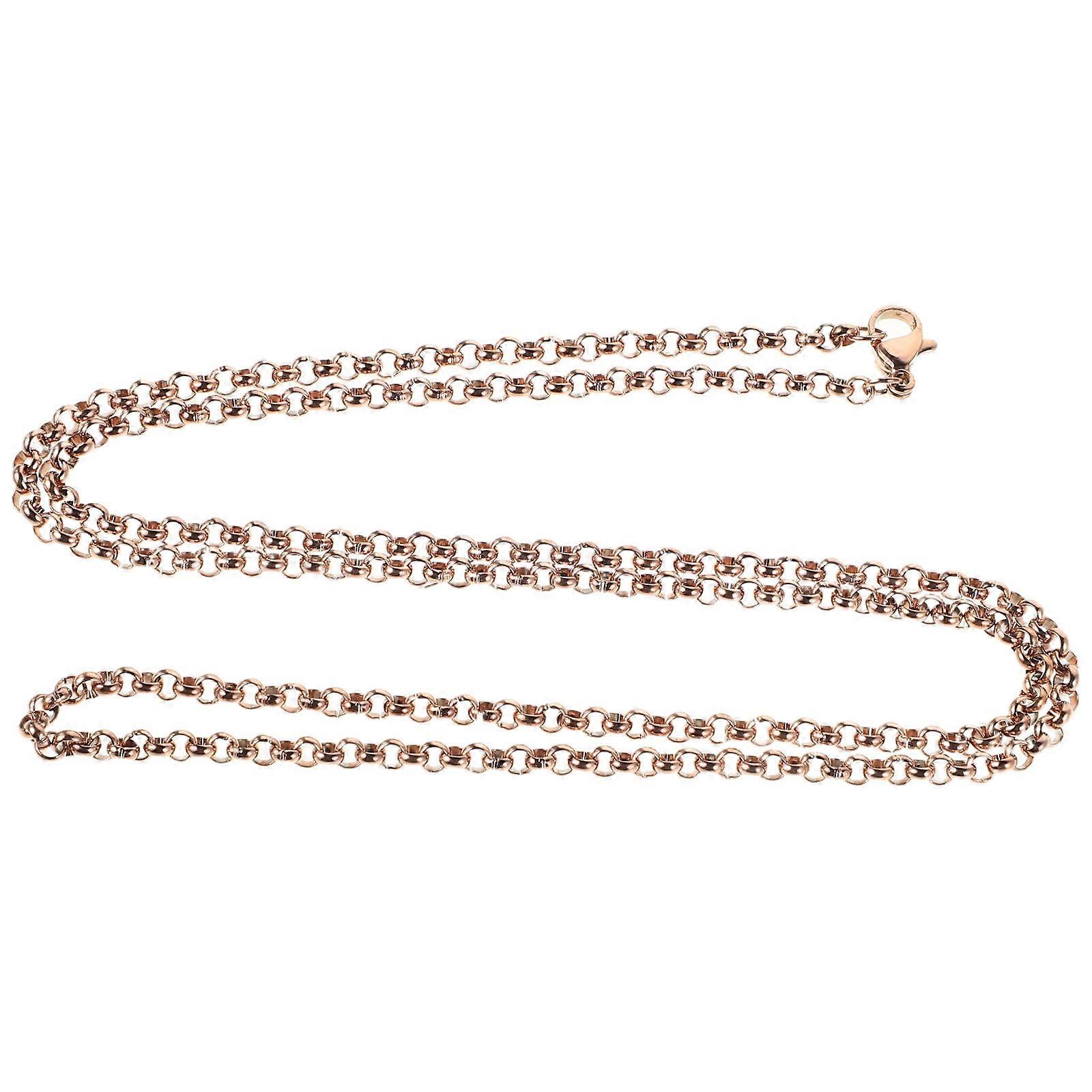 Jewelry Making Chain Stainless Steel Round Necklace for Jewelry Making Rose Gold Adjustable Length 1Pack