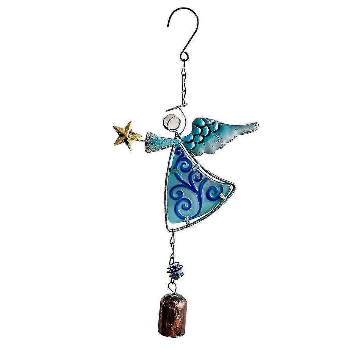 Metal Angel Wind Chime Hanging Decoration Ornament Bells Wing Angel Bell Decorative Hanging Bells B