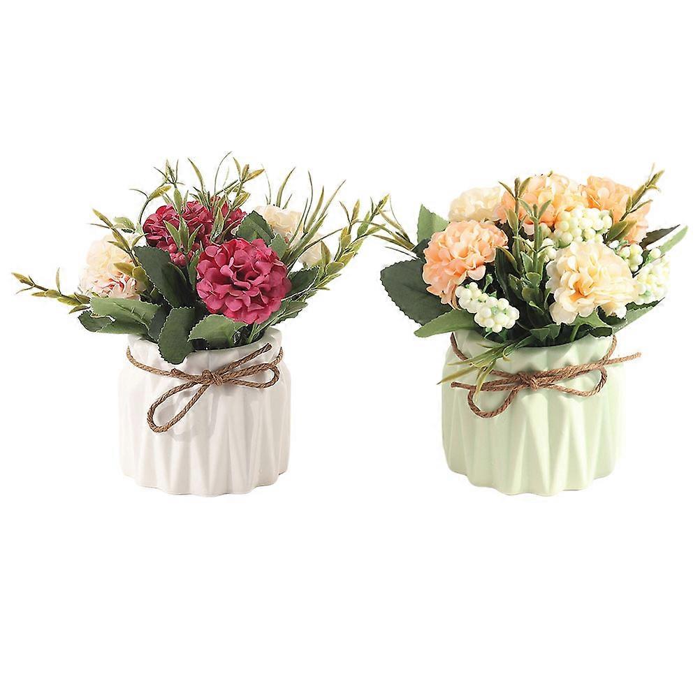 Lifelike Potted Flower Plant for Decoration Use 4Pcs Indoor Simulation Bonsai