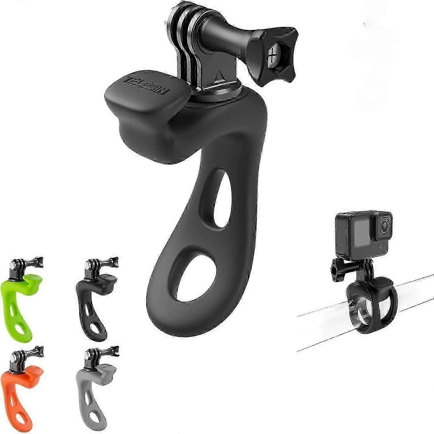 Camera Stand Elastic Small Q Handlebar Mount,Flexible Silicone Band Versatile Wrap for GoPro, Insta360, DJI and Other Action Cameras