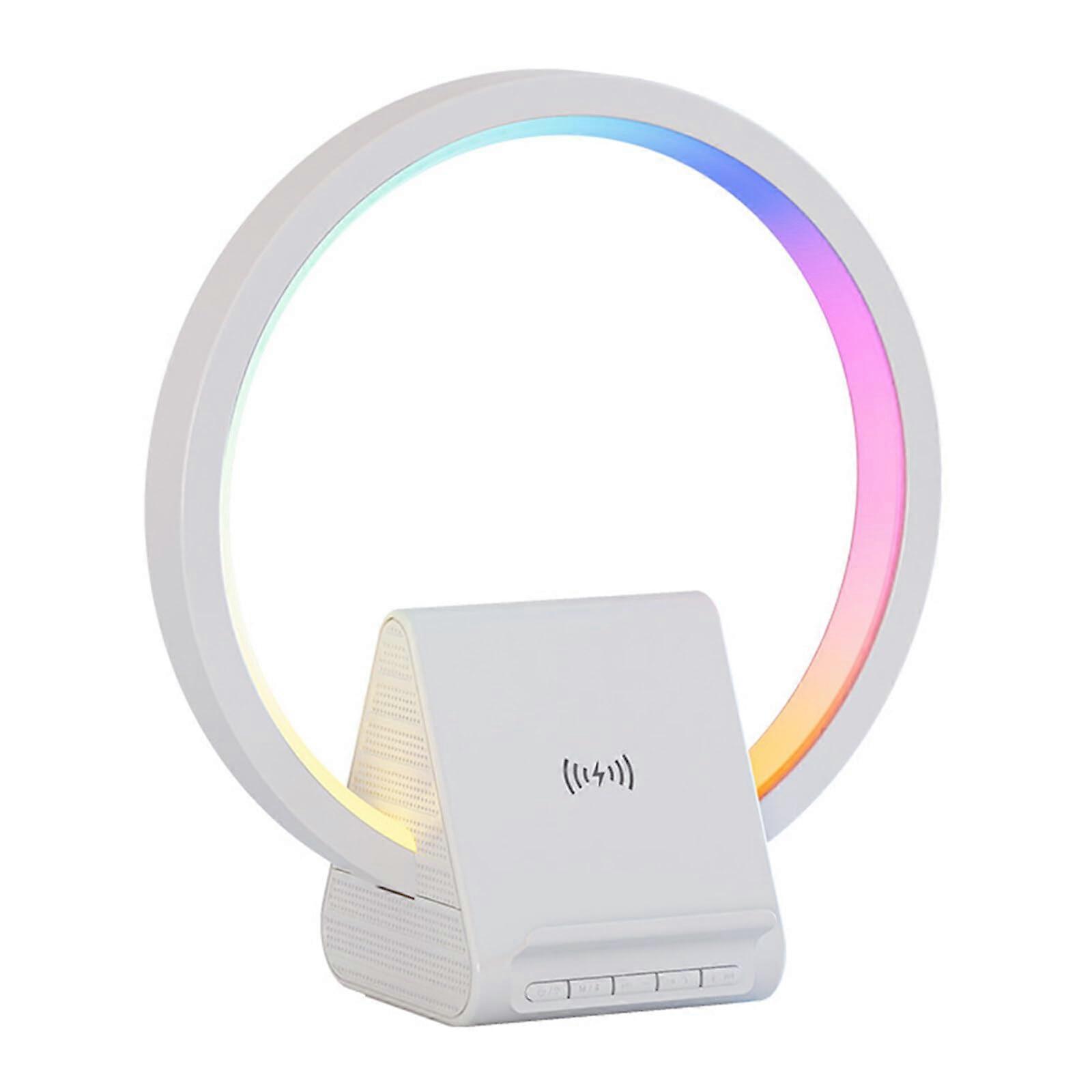 Night Light with Wireless Charger, Dimmable 3-in-1 Charging Speaker for Teens, Portable LED Mood Light, Bluetooth Compatibility