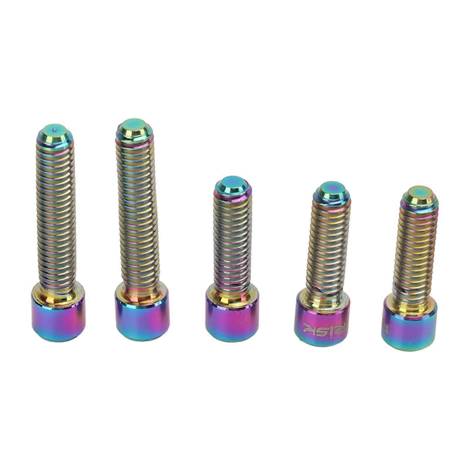 5Pcs Derailleur Screws M4 3Pcs 13.5 2Pcs 20mm Titanium Alloy Rustproof Easy Installation Cage Screws for Mountain Bike Colorful
