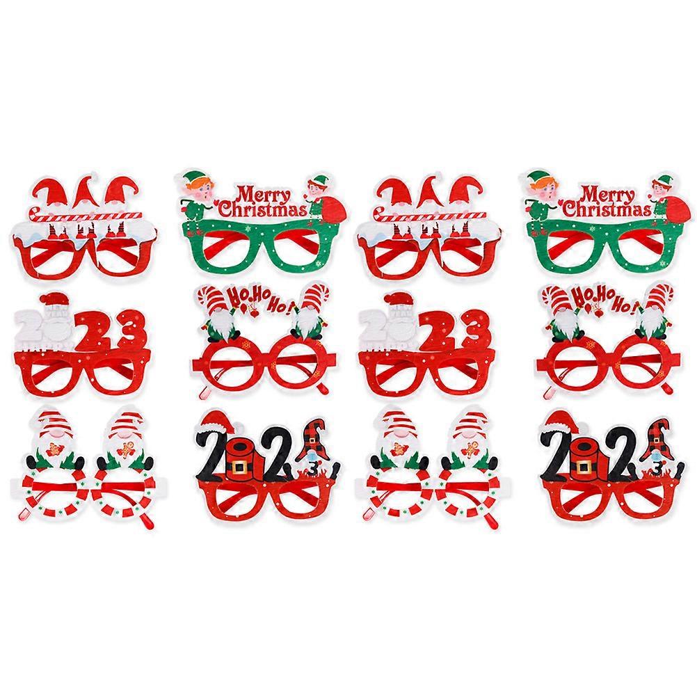 Christmas Eyeglasses Frames Felt for Party Use 36Pcs Mixed