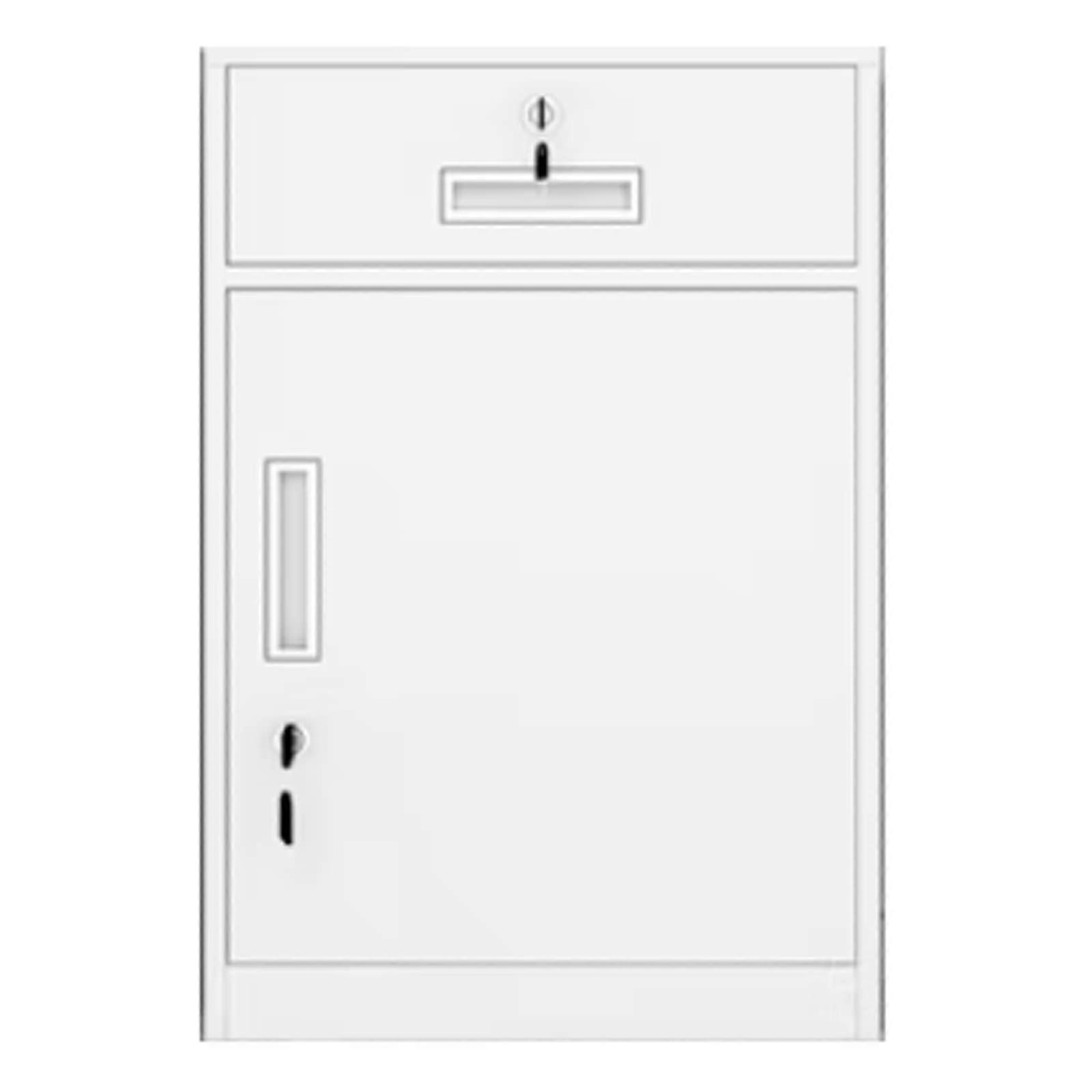 White Metal Filing Cabinet With Lock Under Desk File Storage 1 Drawer And 1 Cabinet For Legal Letter A4 Files
