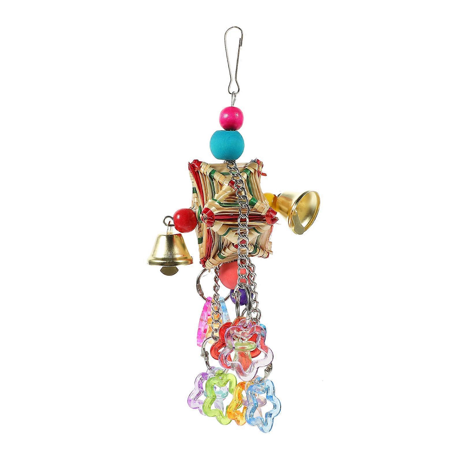 Parrot Chew Toy Acrylic Hanging Toy for Bird Cage 5Pcs Set