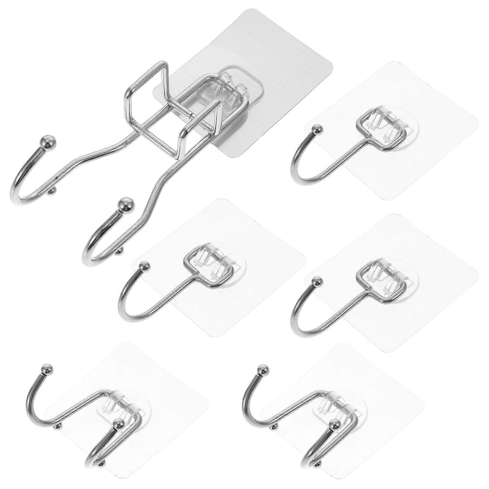 Coat Hooks Wall Mount Clothes Hooks for Home Use 18Pcs Silver Color
