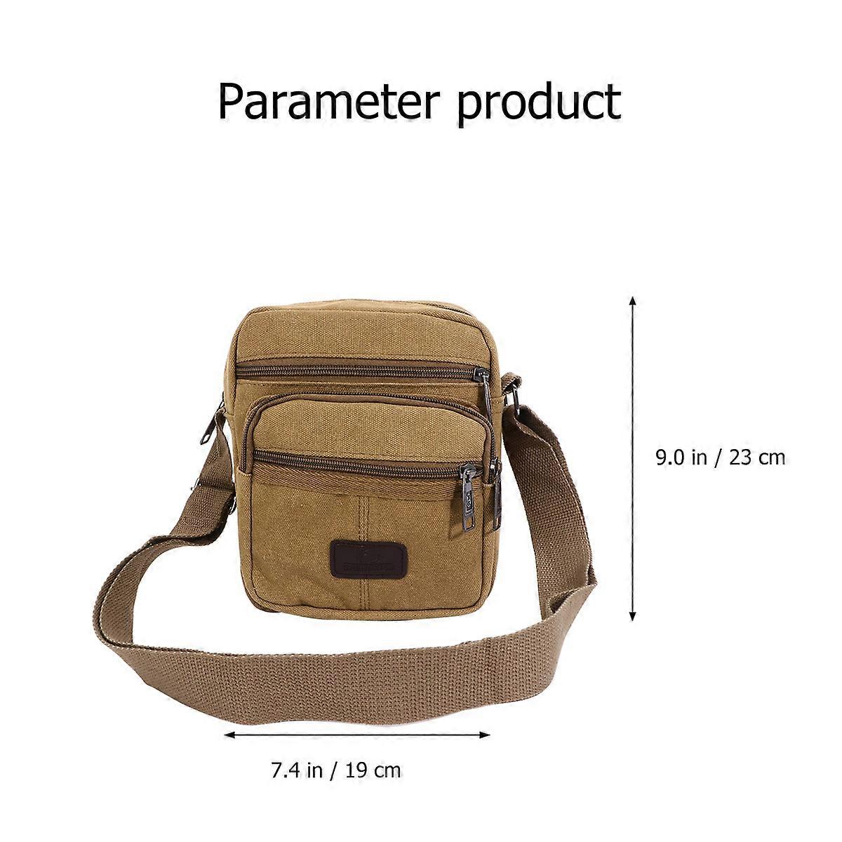 Casual Bag for Man Canvas Crossbody Multifunctional 3Pcs Set Khaki