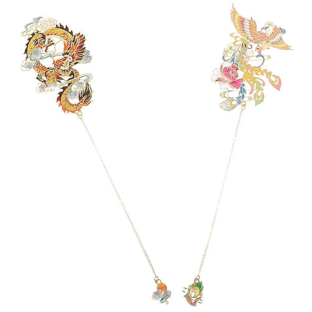 Delicate Chinese Myths Metal Bookmarks Page Marker For Book Lovers 7.00X5.00X0.10CM Assorted Color 5 Sets