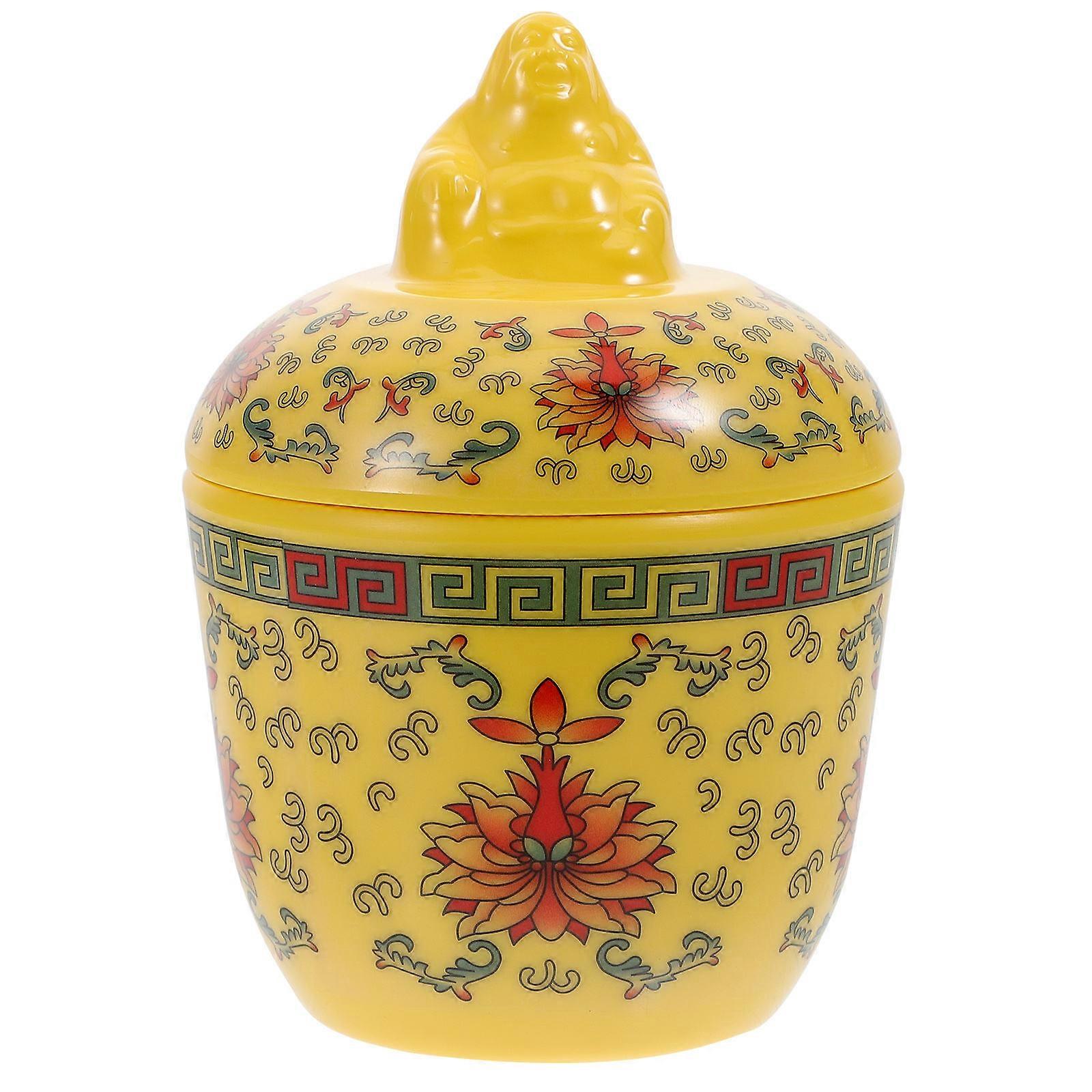 Deep Soup Bowls Ceramic Stew Pot for Home Use Heat Retention Yellow .7×3.5×3.5in 1Set