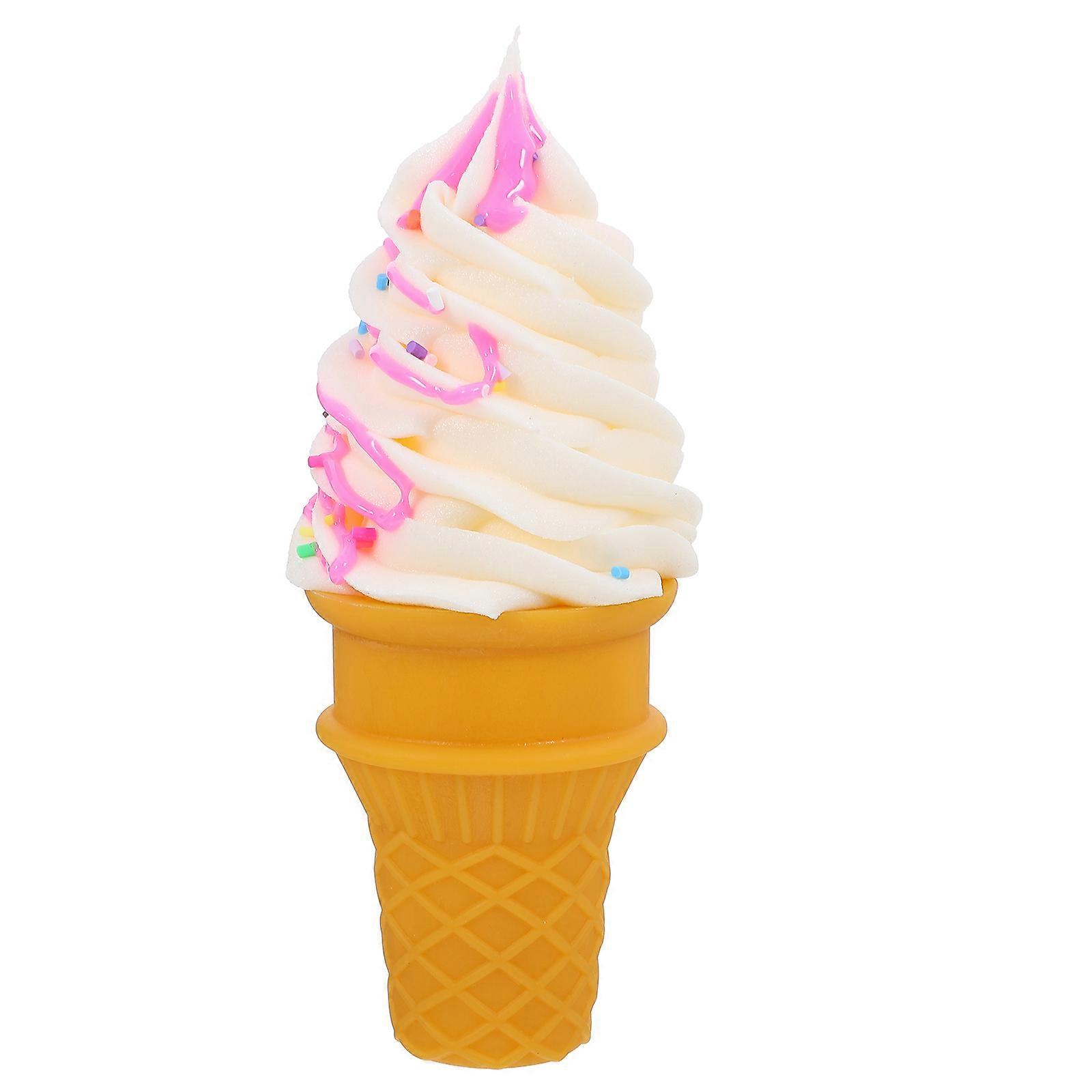 Ice Cream Prop Simulation Ice Cream Cone Realistic Decoration Photography 14.50X5.00X5.00CM 1Pcs
