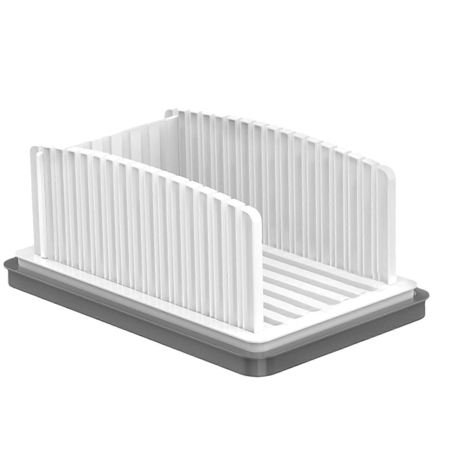 Cutting Guide For Cake Slicing Manual Slicer, Foldable With Adjustable Width, Detachable Components, Crumb Tray Included