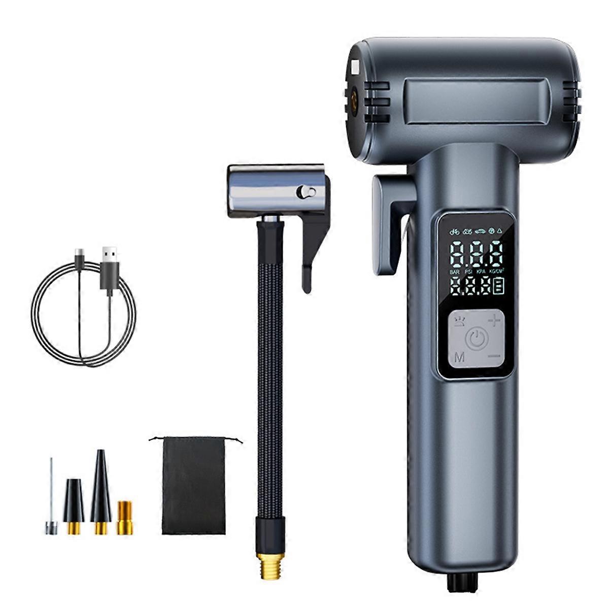 Portable Tire Inflator with Built-in Pressure Gauge and Dual 2000mAh Batteries