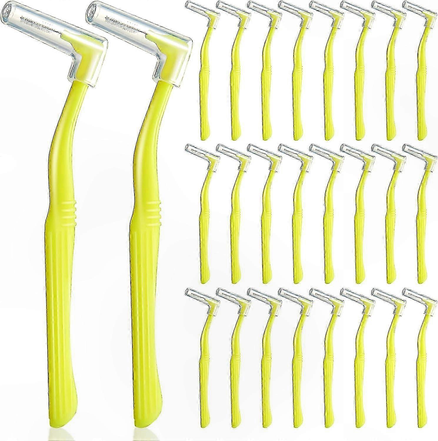 Small L-Shaped Interdental Brushes with Angled Neck and Long Handle for Cleaning Between Teeth