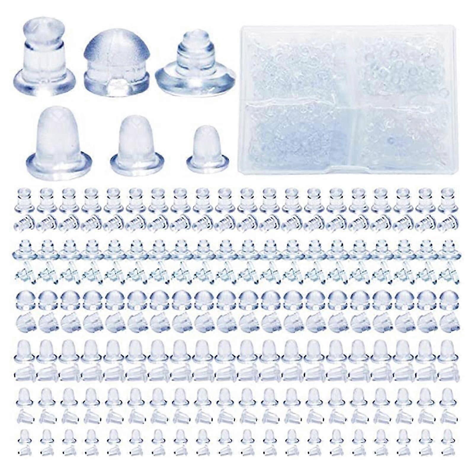 600PCS Silicone Earring Backs Clear Earring Backing Replacement for Stud Post
