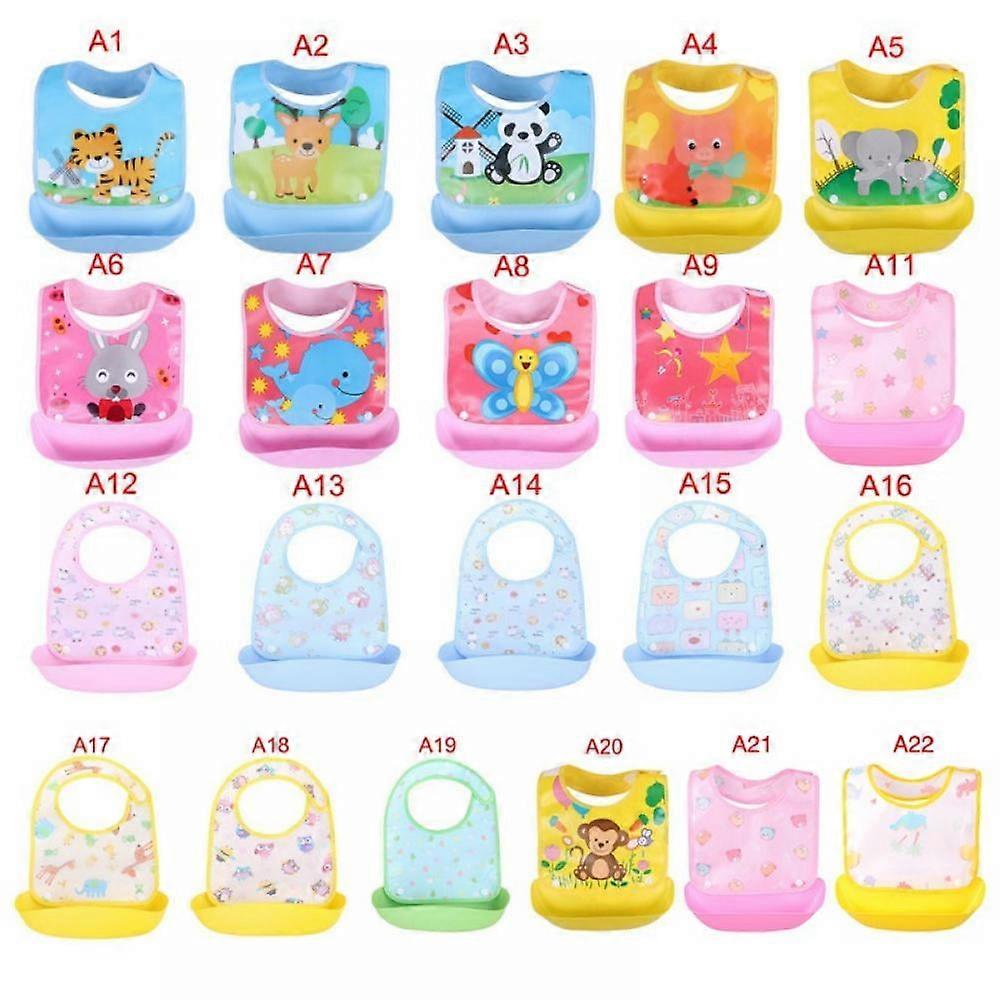 Silicone Baby Bibs Easily Wipe Clean - Comfortable Soft Waterproof Bib Keeps Stains Off