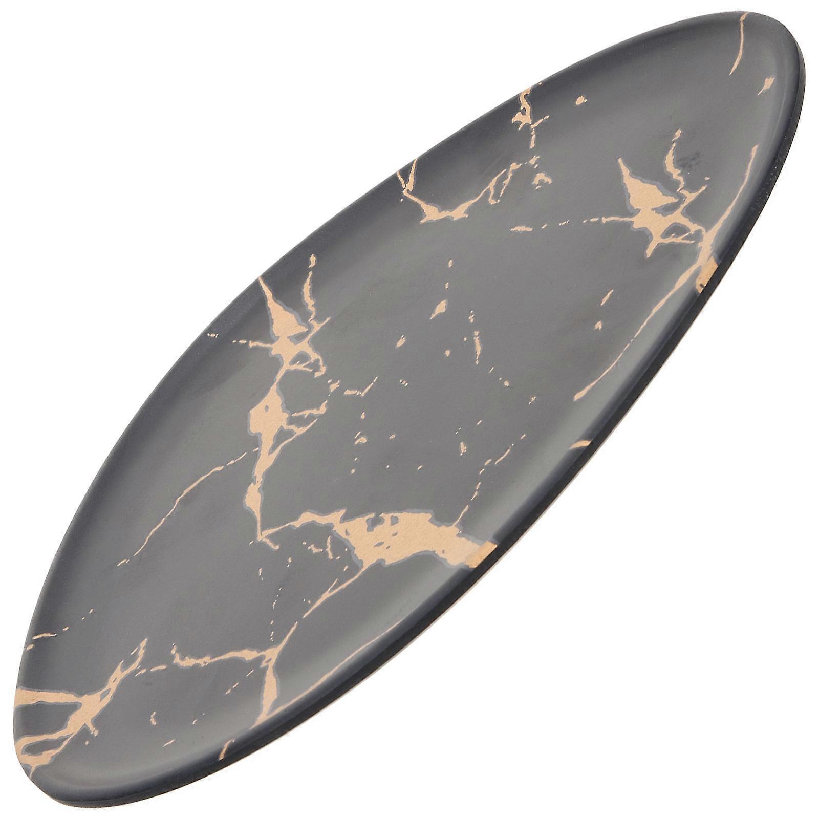 Ceramic Jewelry Holder Tray for Displaying Bracelets 2Pcs Black Plate