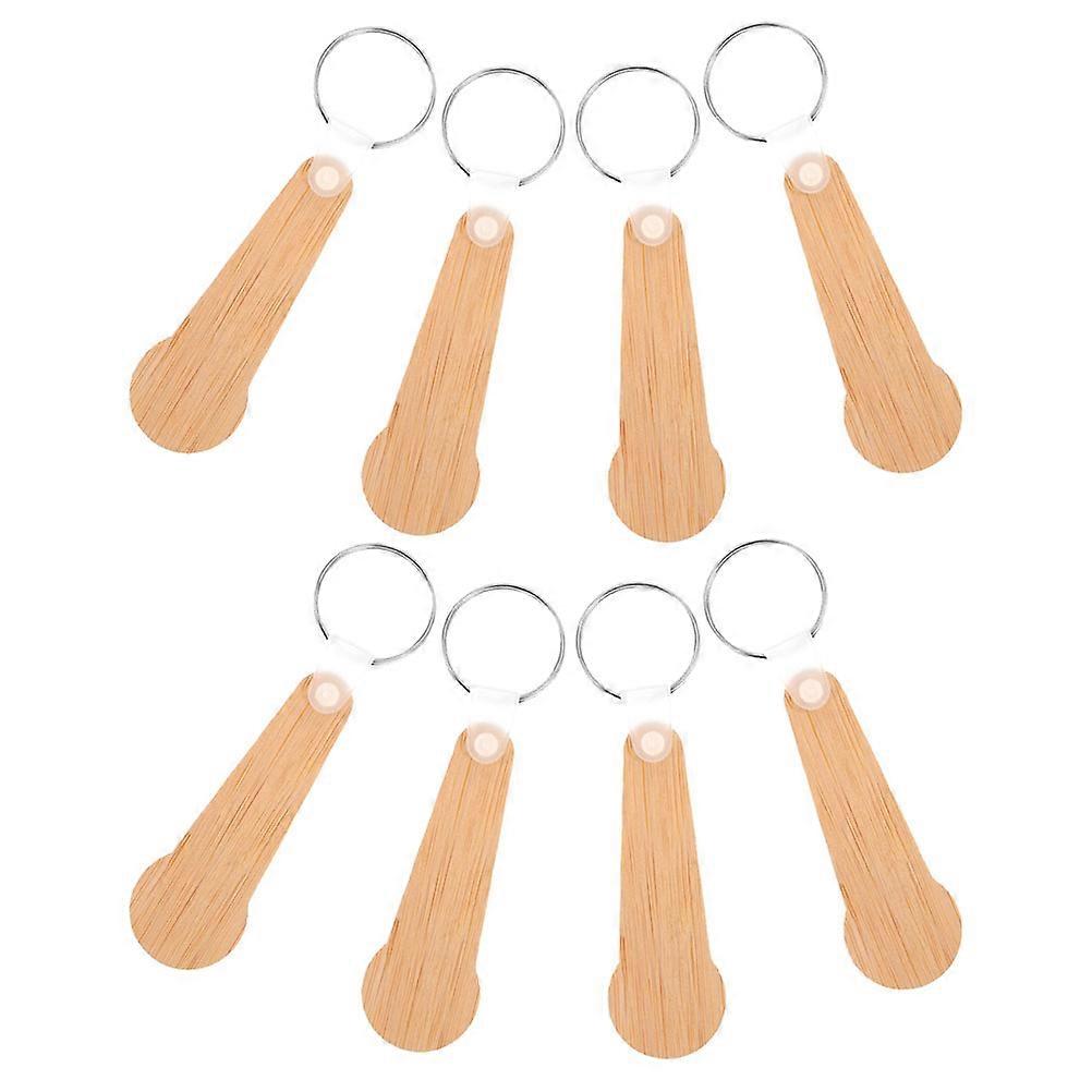 Shopping Trolley Tokens 16 Pcs Bamboo Key Rings For Daily Use Light Brown Compact Design Accessories
