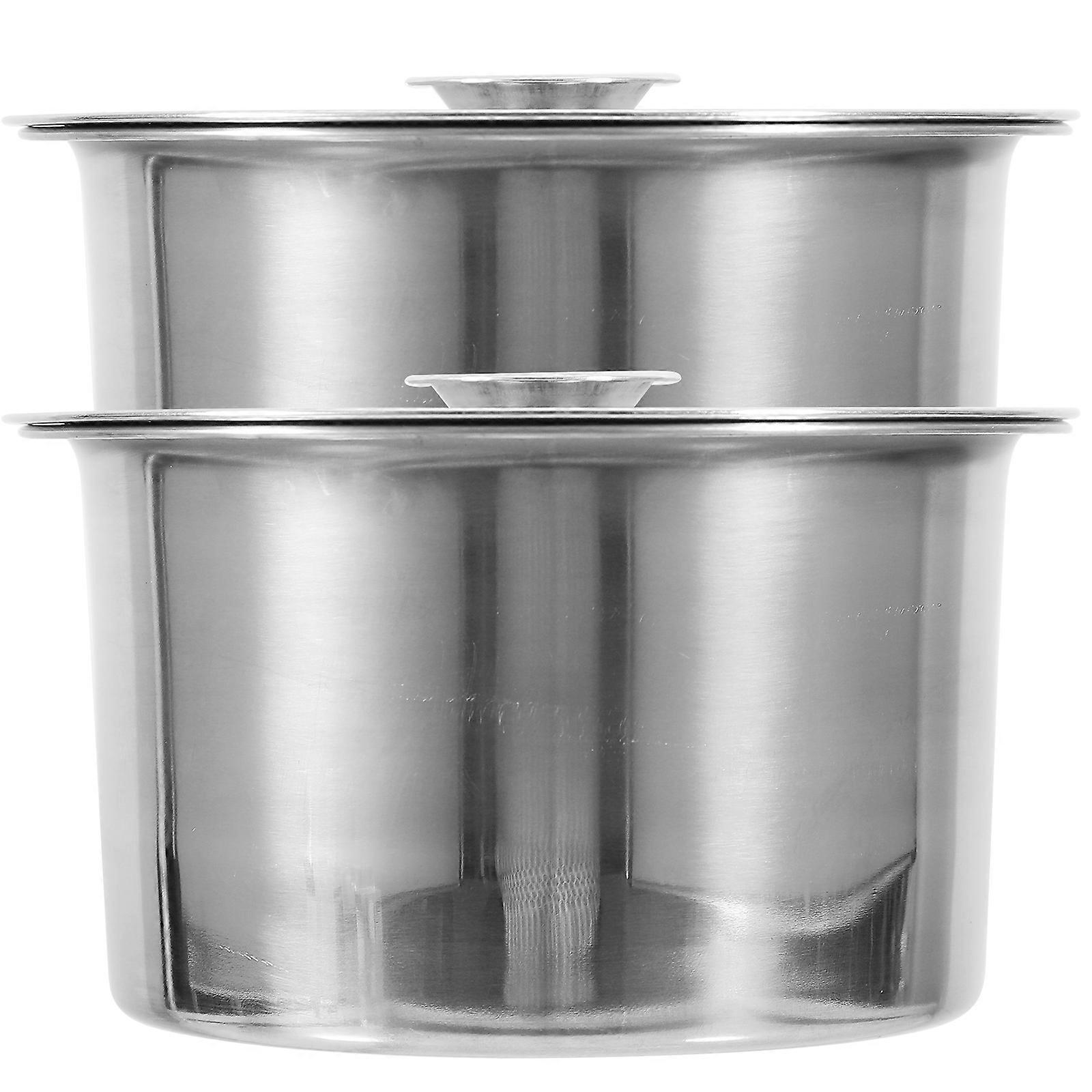 Metal Seasoning Container Cooking Jar for 4Sets with Lid Silver