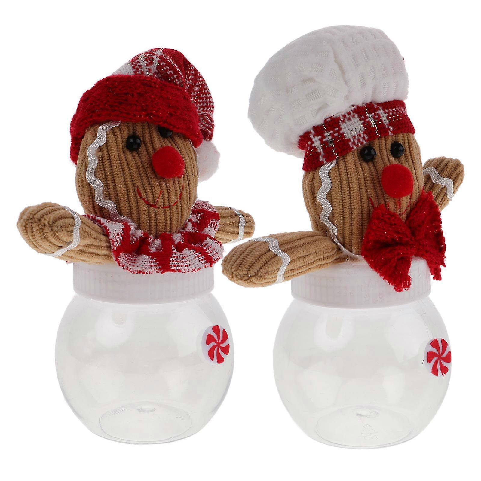 Christmas Candy Jar Gingerbread Man Holder for 6Pcs Candy Containers