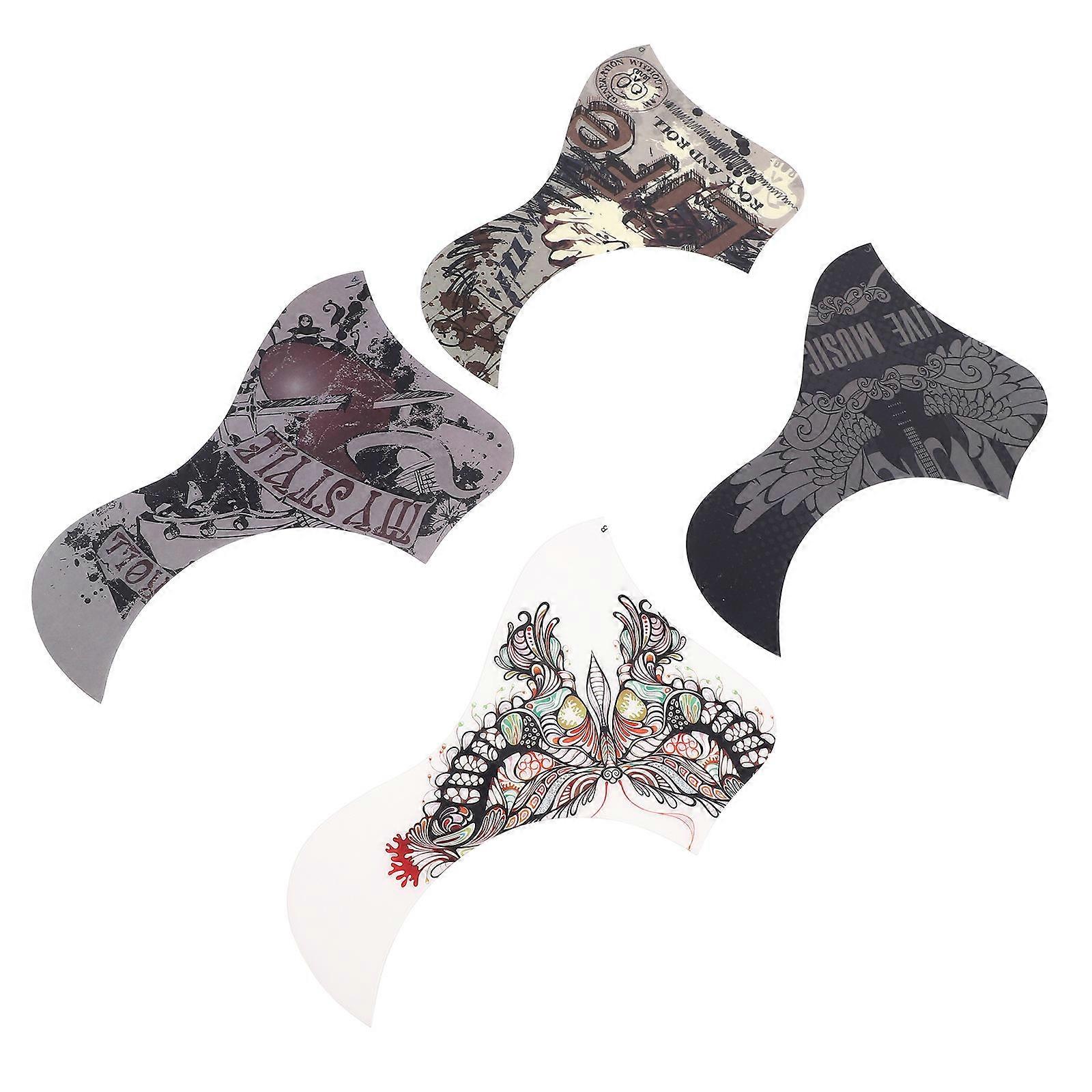 Guitar Pickguard Stickers 4Pcs Rectangle ABS Material Protective Design For Musicians