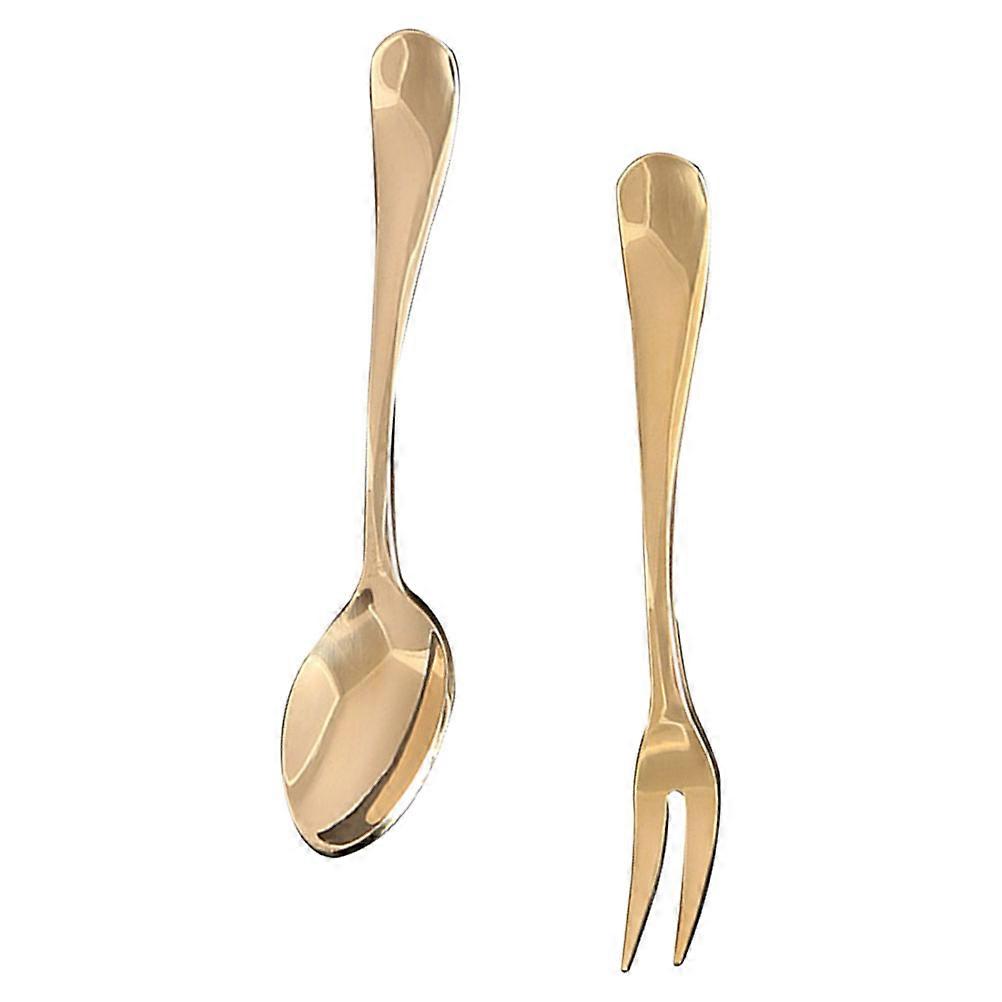 Luxurious Solid Brass Dessert Forks Set Ideal for Cheese Trays and Fruit Platters - 4 Sets Elegant Mini Forks Designed for Families