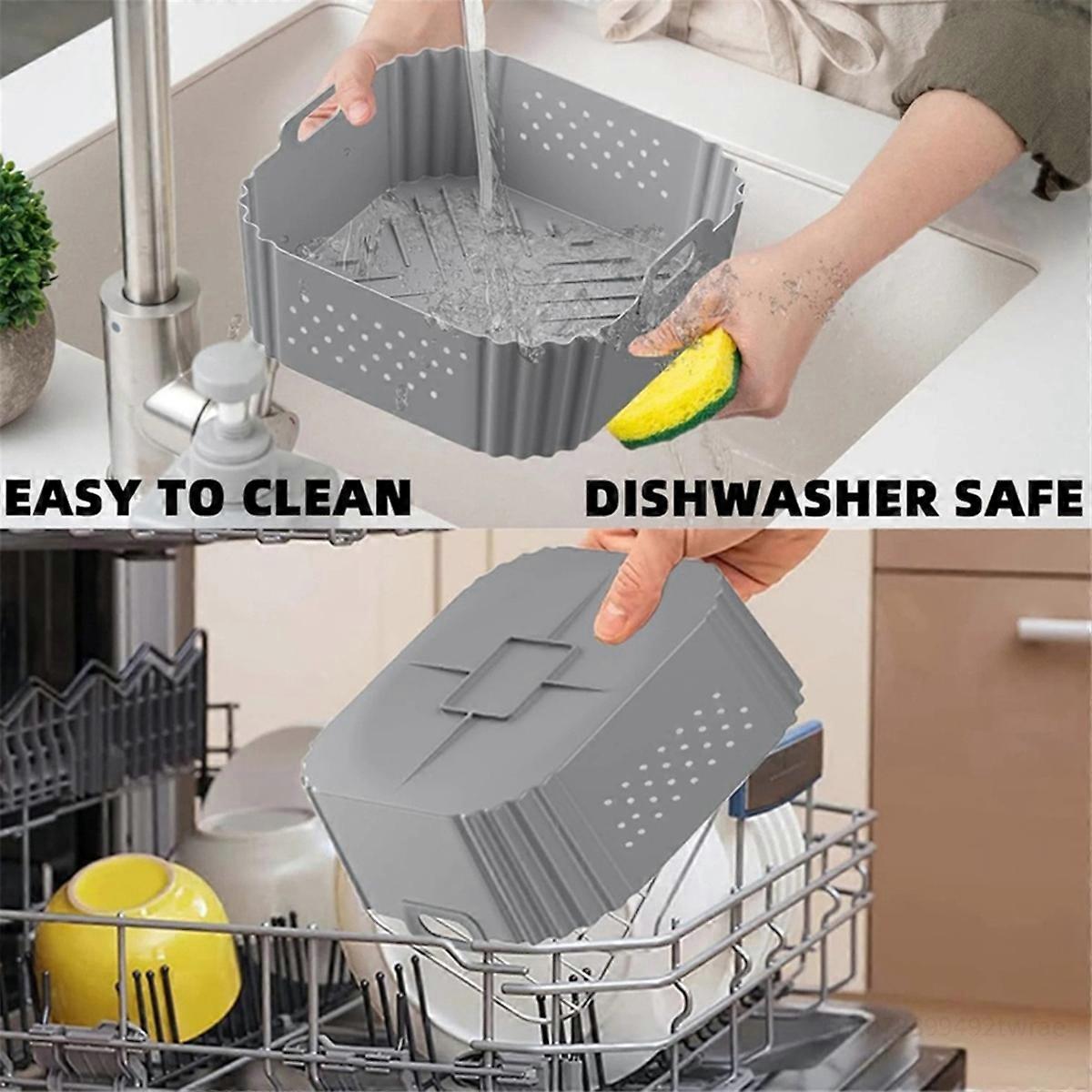 Air Fryer Liners 20/23cm Reusable Baking Tray Accessories Light Gray