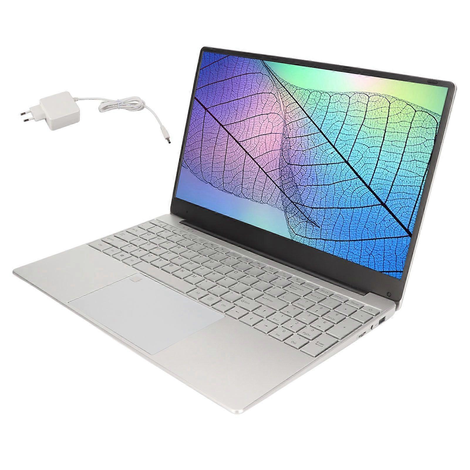 15.6 Inch Laptop Silver 16GB RAM IPS Display Quad Core N5095 CPU Fingerprint Backlit KB Laptop Computer