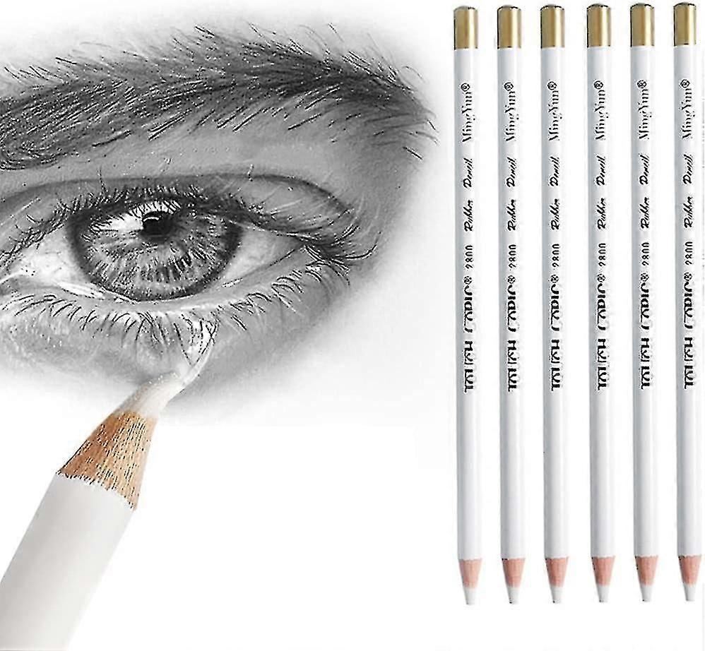 Eraser Pencils Set for Artists, Wooden Sketch Eraser Pen for Charcoal Drawings, Professional Highlight Painting Eraser for Sketching, Revise Erasing D
