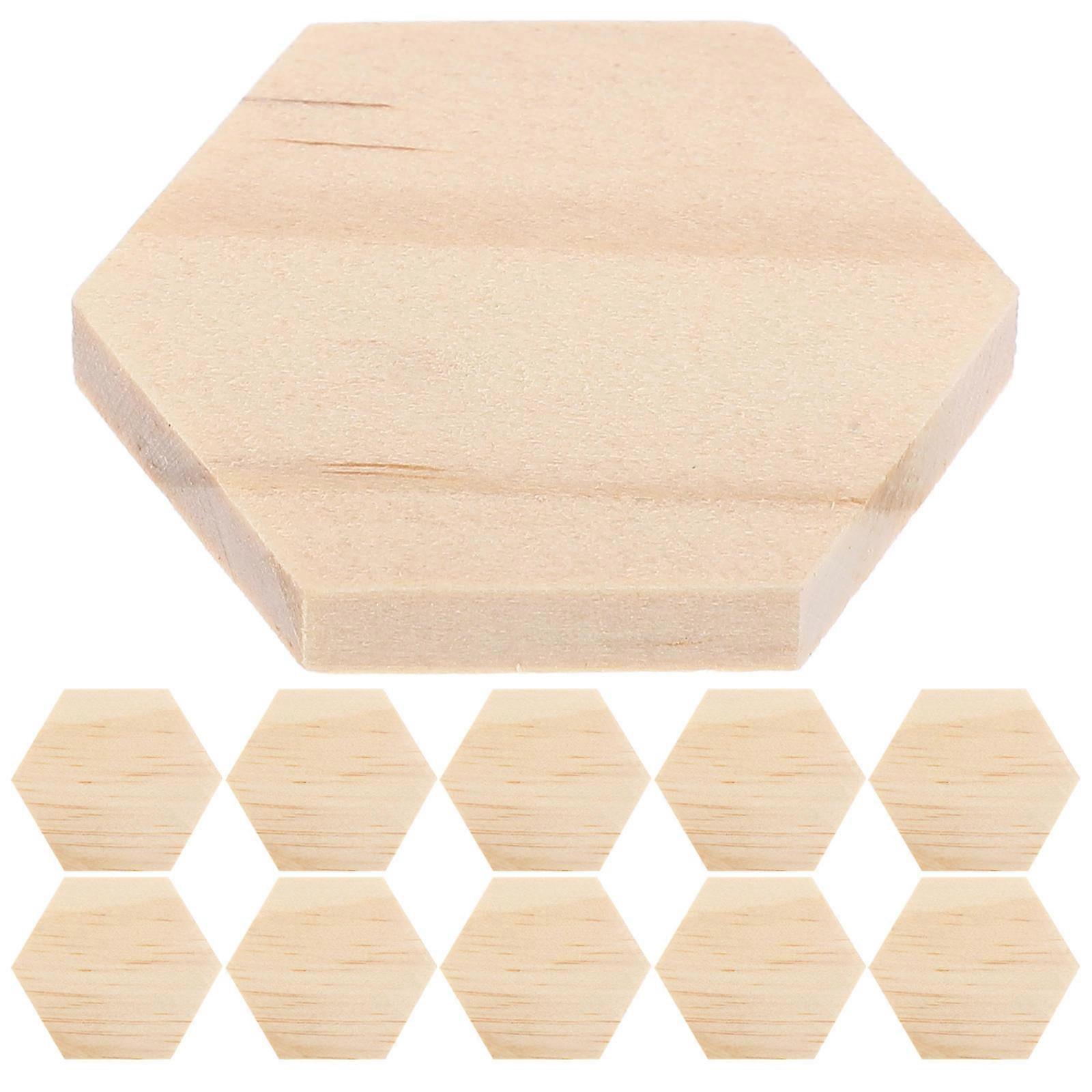 Wood Cutouts 75 Pcs Unique Hexagon Shape Perfect For Decoration DIY Projects Made From Durable Wood