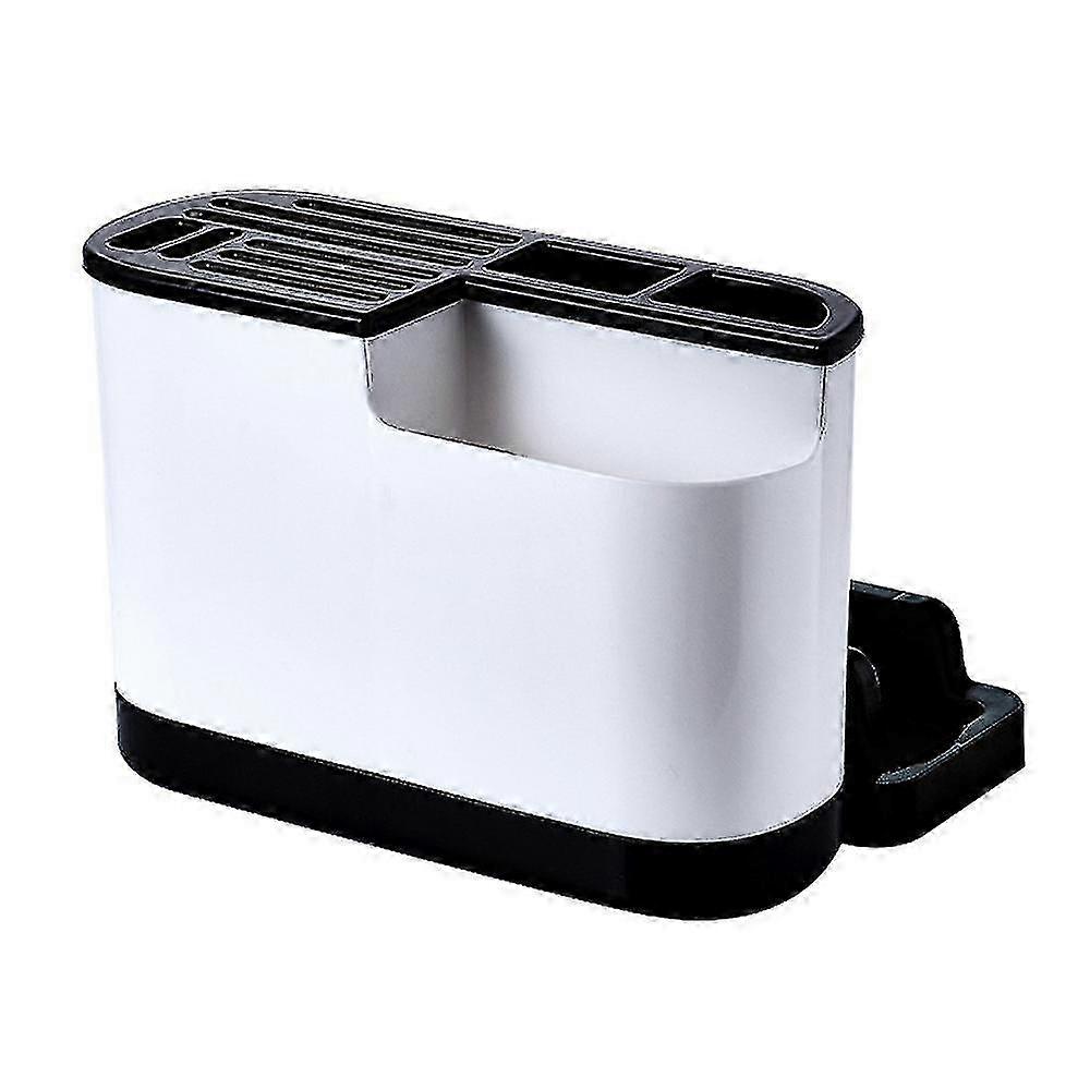 Multifunctional Knife Block & Cutting Board Storage Rack, Plastic Kitchen Organizer, Black 25-26