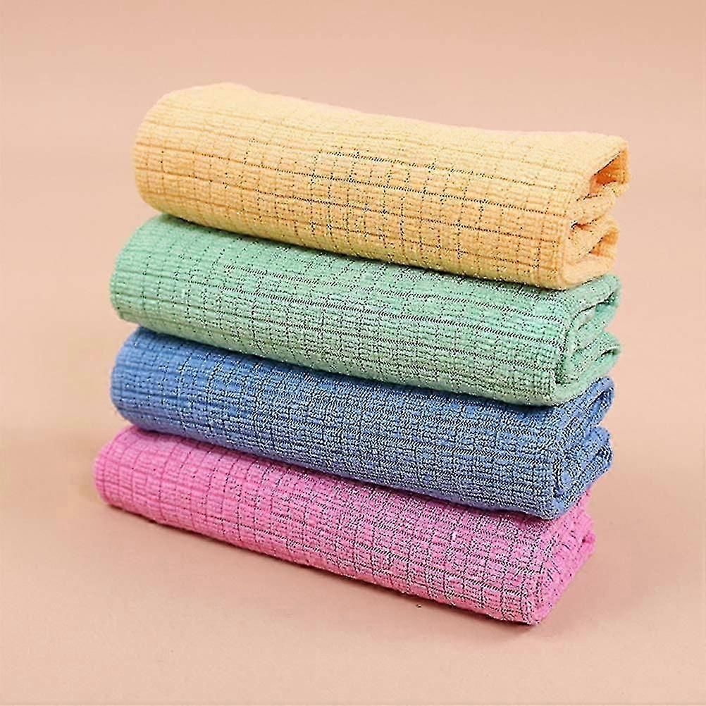 Set Of 4 Multi-function Microfiber Cleaning Cloths Assorted Colors 26s