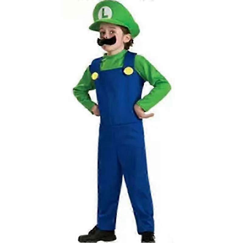 スーパーマリオルイージコスプレ衣装高品質の大人の子供