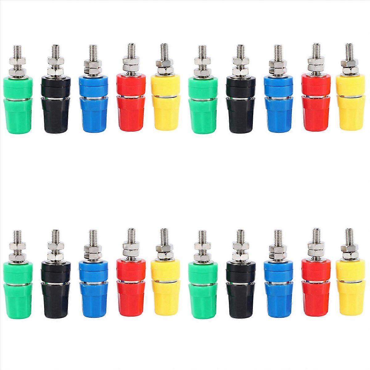 5Pcs M4X36 Pure Copper Terminal 4Mm Banana Socket Plug Connector