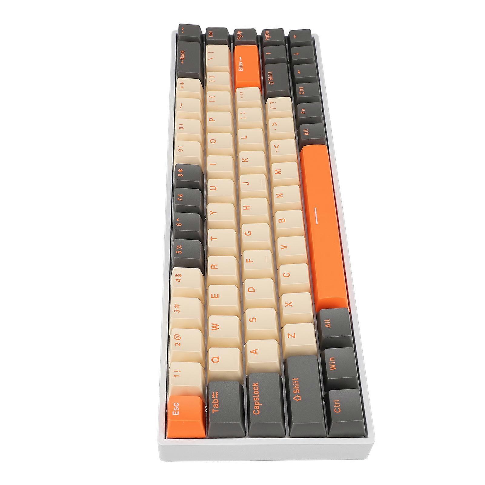 60 Percent Mechanical Keyboard 68 Keys RGB Backlit Ergonomic Type C Wired Gaming Keyboard with Red Switch for Computer with USB Port 