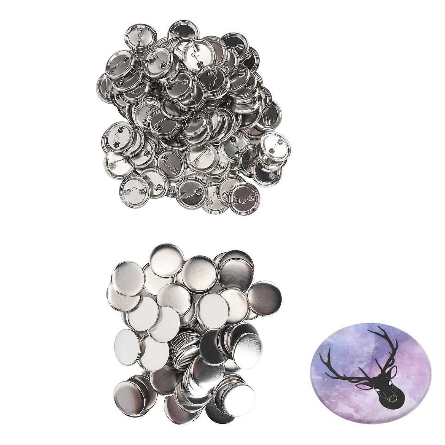 100 Set Pin Back Button Parts Sturdy Metal Plastic Rustproof Smoothing Button Making Supplies for Ba