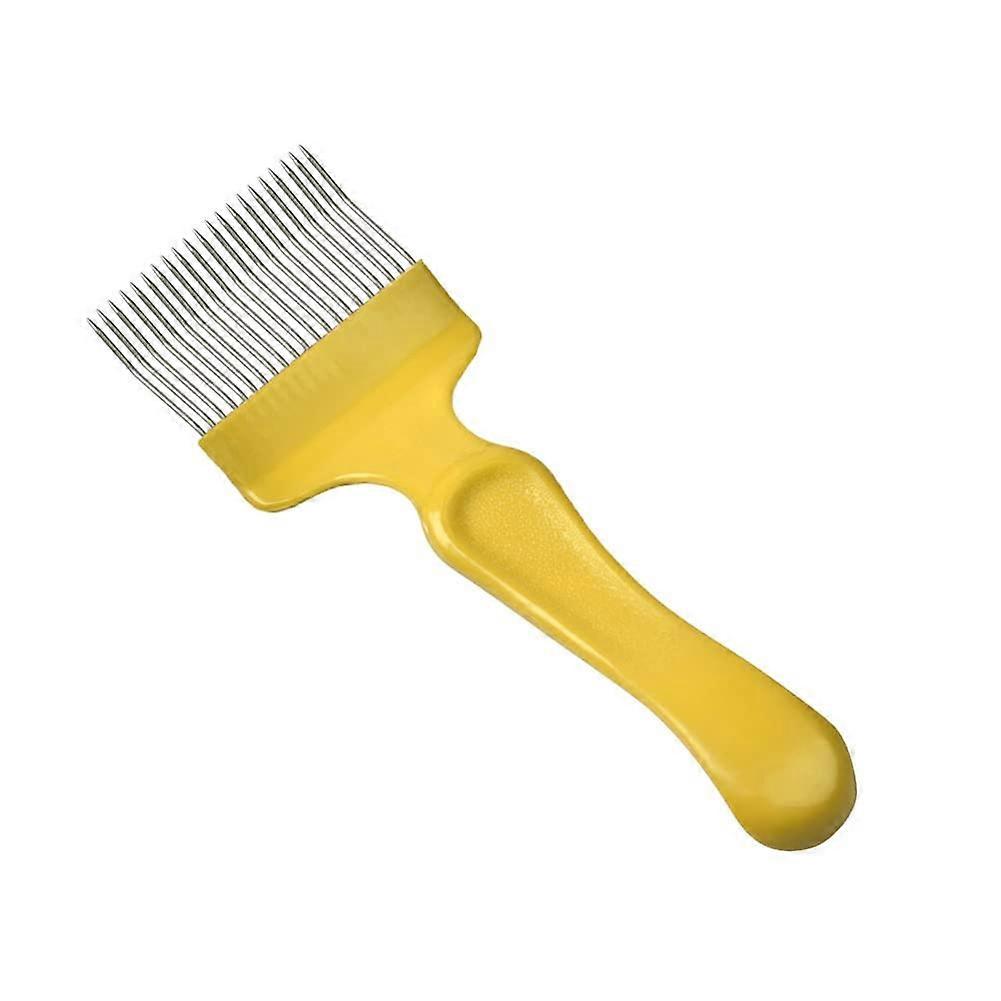 Beekeeping Uncapping Fork 1Piece Stainless Steel 21 Tines Yellow Curved Tool