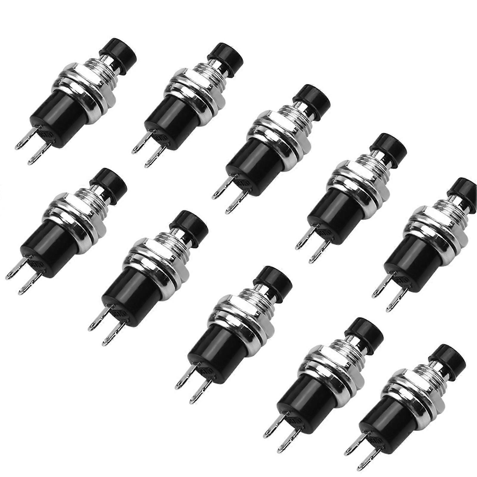 10Pcs PBS-110 Round Mini Lockless Momentary Auto Reset Push Button Switch