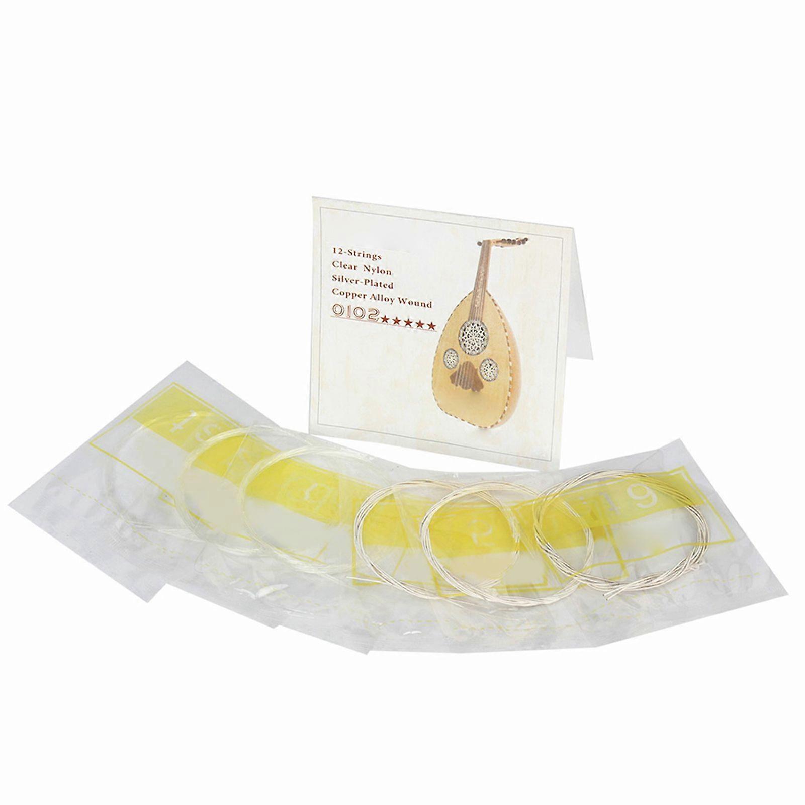 Clear Nylon Silver Plated Copper Alloy Oud Strings Set Replacement Accessory (12 strings)SH